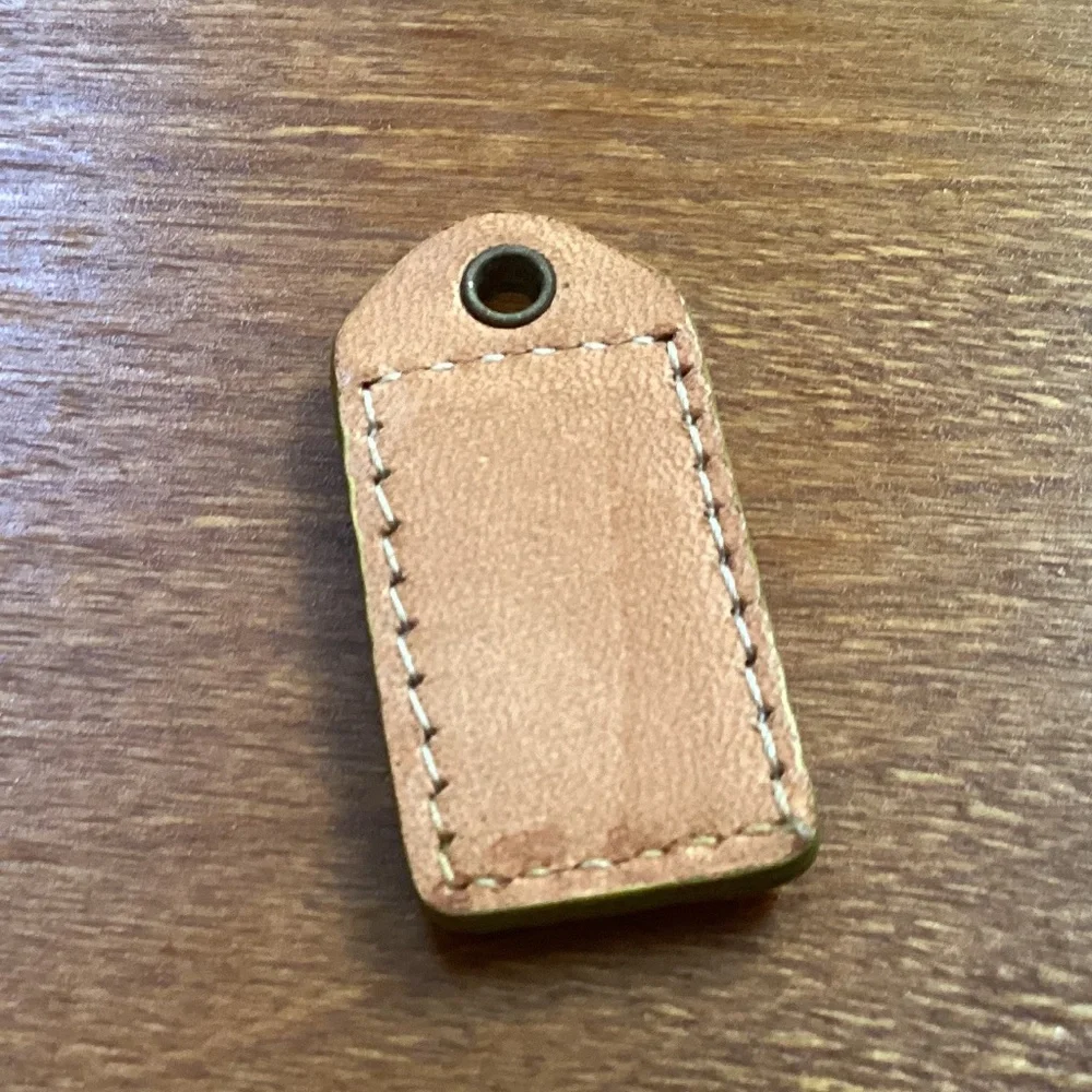 Coach Yellow Green Tan Bag Tag Hang Tag